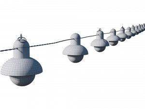 string lights edison lamps 3D Model
