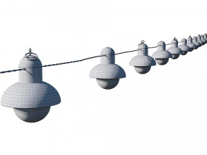 string lights edison lamps 3D Model