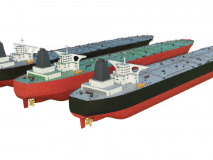 oil tanker ships collection 3D Model