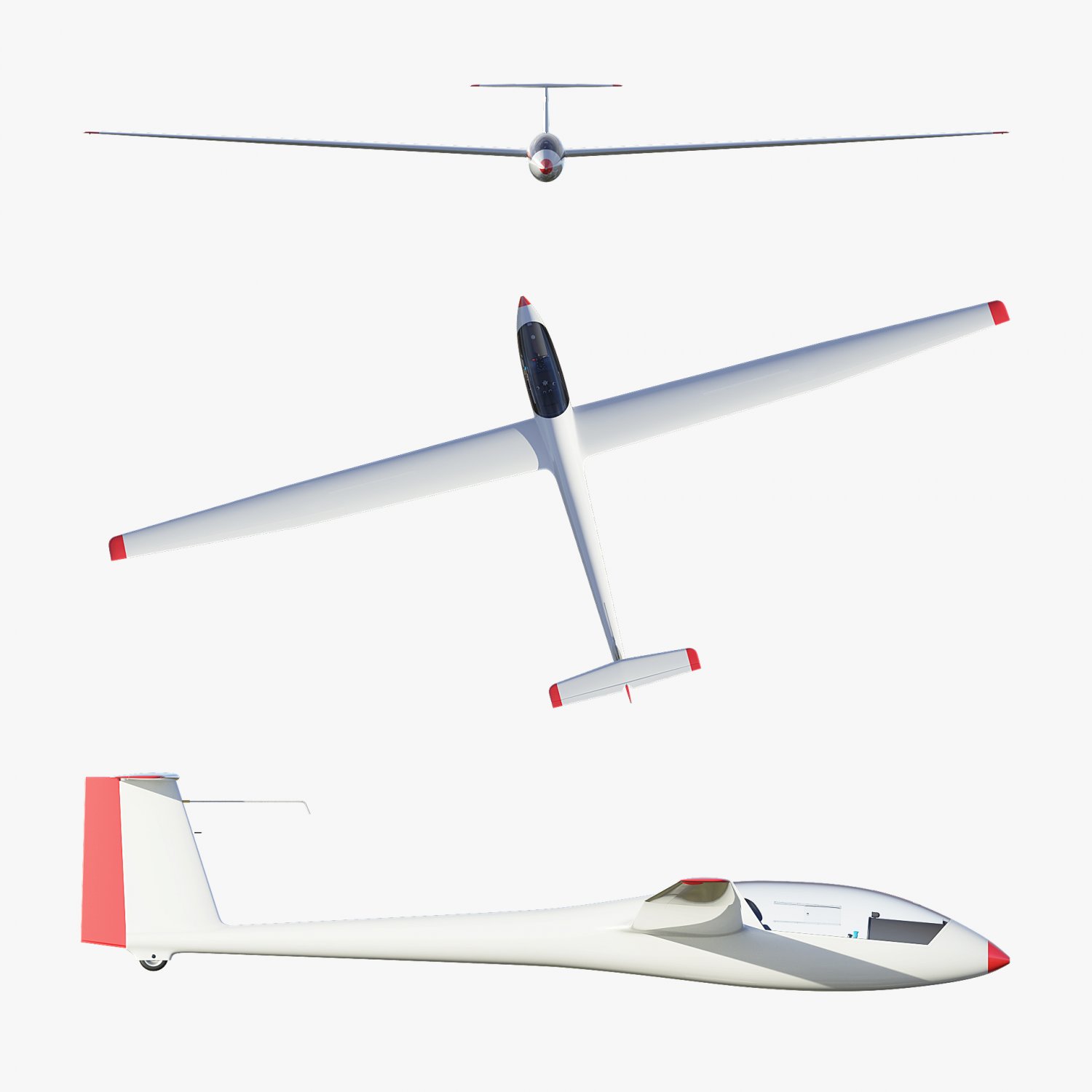 industrie jury Ophef rolladen-schneider ls4 glider 3D Model in Zweefvliegtuig 3DExport
