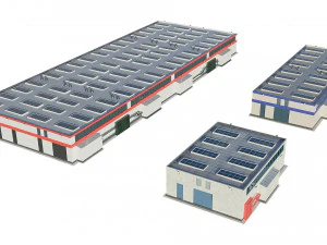 pacote de modelos de edif&iacute;cios industriais Modelo 3D