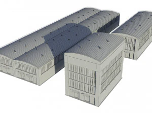 industrial buildings model pack 3D Model