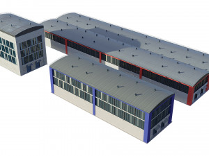 industrial buildings model pack 3D Model