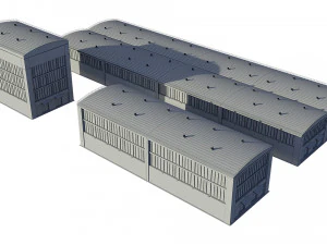 industrial buildings model pack 3D Model