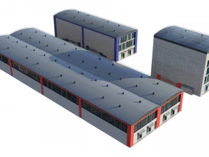 industrial buildings model pack 3D Model