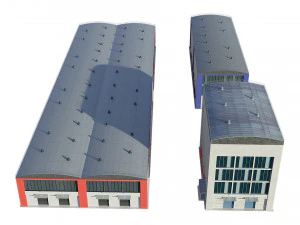industrial buildings model pack 3D Model