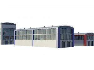 industrial buildings model pack 3D Model