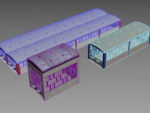 industrial buildings model pack 3D Model