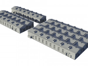 industrial buildings model pack 3D Model