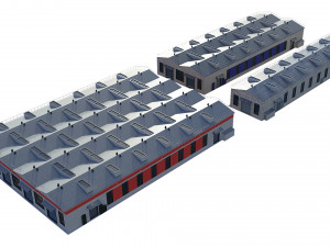 industrial buildings model pack 3D Model