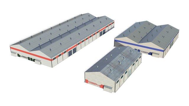 industrial buildings model pack 3D Модель .c4d .max .obj .3ds .fbx .stl .blend 