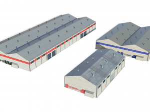 industrial buildings model pack 3D Model