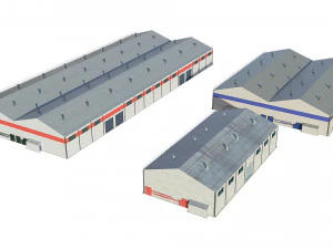 industrial buildings model pack 3D Model