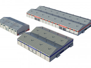 industrial buildings model pack 3D Модель