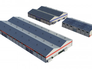 industrial buildings model pack 3D Модель