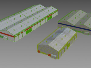 industrial buildings model pack 3D Модель