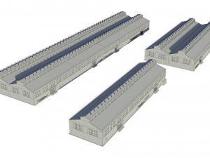 industrial buildings model pack 3Dモデル