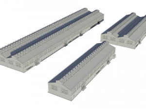 industrial buildings model pack 3D Model