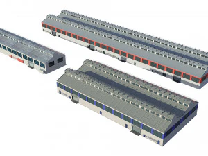 industrial buildings model pack 3D Model