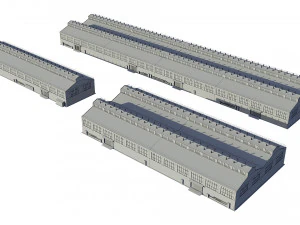industrial buildings model pack 3D Model