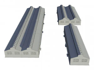 industrial buildings model pack 3D Model