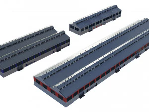 industrial buildings model pack 3D Model