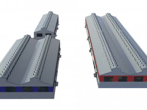 industrial buildings model pack 3D Model