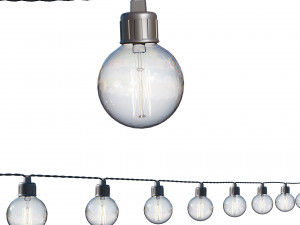 string lights edison lamps 3D Model