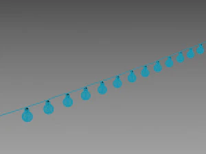 string lights edison lamps 3D Model