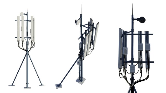 telecommunication tower 3D Модель .c4d .max .obj .3ds .fbx .stl .blend 