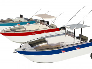 motorboats lowpoly asset pack 3Dモデル