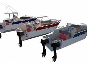 motorboats lowpoly asset pack 3Dモデル