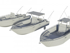 motorboats lowpoly asset pack 3Dモデル