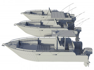 motorboats lowpoly asset pack 3Dモデル