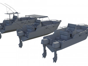 motorboats lowpoly asset pack 3Dモデル