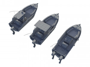 motorboats lowpoly asset pack 3Dモデル