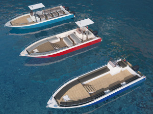 motorboats lowpoly asset pack 3D Model
