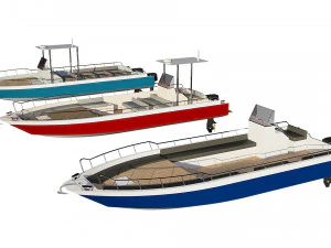motorboats lowpoly asset pack 3D Model