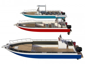 motorboats lowpoly asset pack 3D 모델