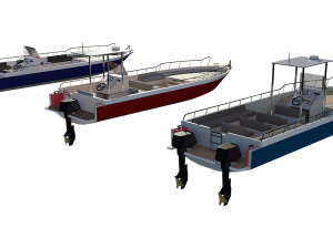 motorboats lowpoly asset pack 3D 모델