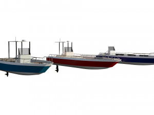 motorboats lowpoly asset pack 3D 모델