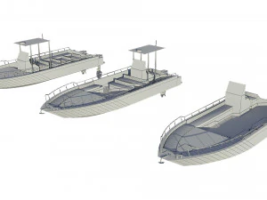motorboats lowpoly asset pack 3D Model