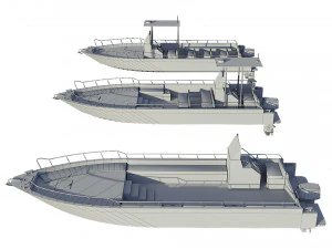 motorboats lowpoly asset pack 3D Model