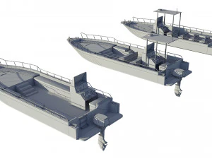 motorboats lowpoly asset pack 3D Model