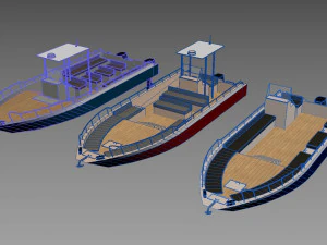 motorboats lowpoly asset pack 3D Model
