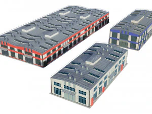 pacote de modelos de edif&iacute;cios industriais Modelo 3D
