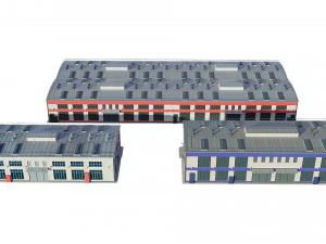 industrial buildings model pack 3D Model