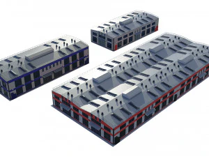 industrial buildings model pack 3D Model
