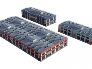 industrial buildings model pack 3D Model