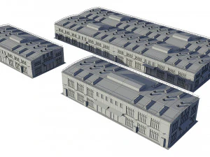 industrial buildings model pack 3D Model